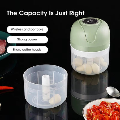 Electric Food Chopper (250ml): USB Portable Mini Meat Grinder & Garlic Crusher for Kitchen