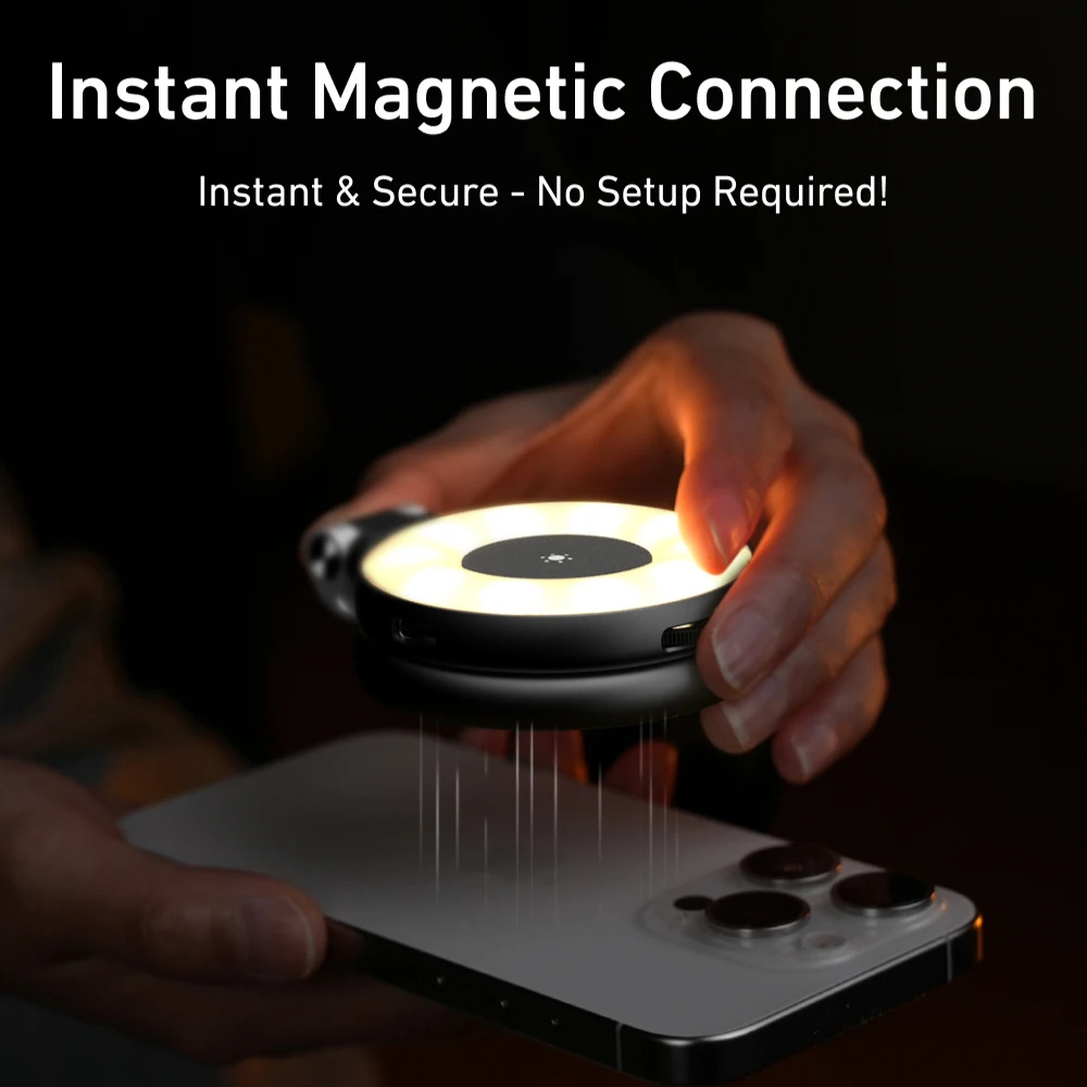 Magnetic Phone Selfie Light: 180° Flip, Built-in Mirror, USB Rechargeable