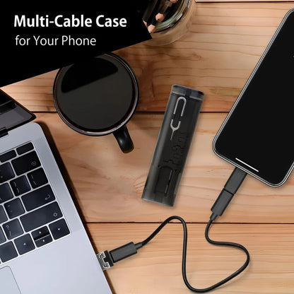 60W Dual Type-C 6-in-1 Travel Charging Case & Multifunctional Data Cable Box