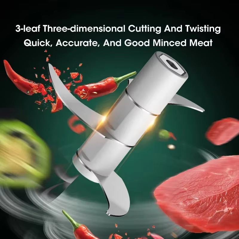 Electric Food Chopper (250ml): USB Portable Mini Meat Grinder & Garlic Crusher for Kitchen