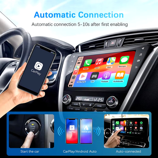 2-in-1 Wireless CarPlay & Android Auto Adapter Dongle (Plug & Play)