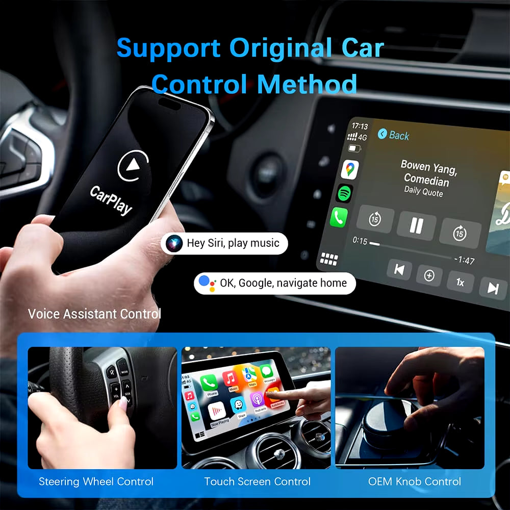 2-in-1 Wireless CarPlay & Android Auto Adapter Dongle (Plug & Play)