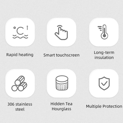 500ml Smart Car Kettle (12V/24V) with OLED Display | Stainless Steel Travel Heating Cup & Temperature Control