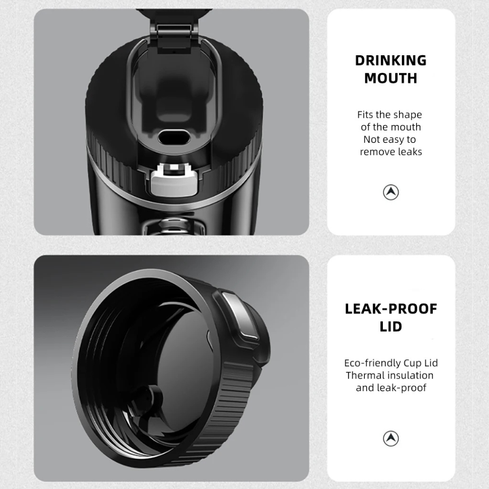 500ml Smart Car Kettle (12V/24V) with OLED Display | Stainless Steel Travel Heating Cup & Temperature Control