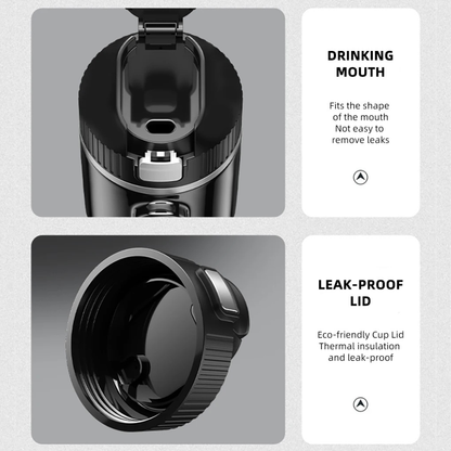 500ml Smart Car Kettle (12V/24V) with OLED Display | Stainless Steel Travel Heating Cup & Temperature Control