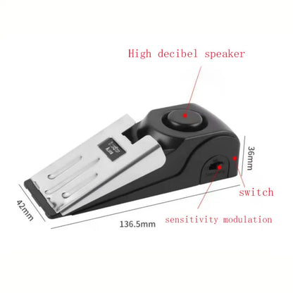 120dB Portable Door Stop Security Alarm - Secure Your Home or Apartment Anywhere