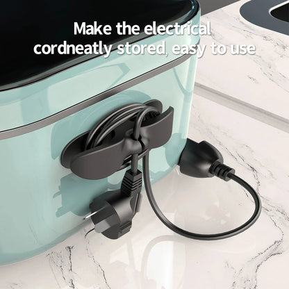 Stick-On Appliance Cord Keeper & Tidy for Countertops (Black/Grey/White)