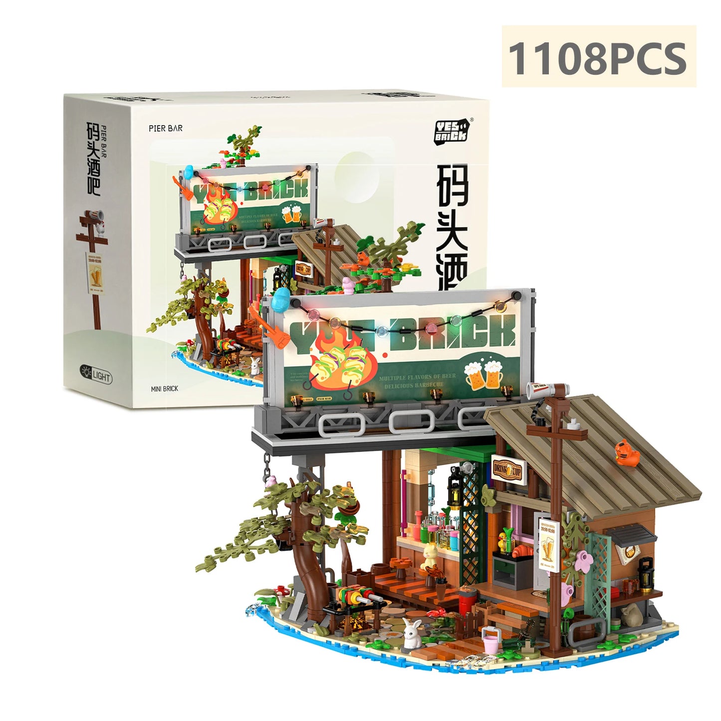 Create Your Dream Forest Retreat with 1486PCS / 1108PCS Forest House Building Blocks - LED Light Tree Cabin Set for Nature Enthusiasts of All Ages