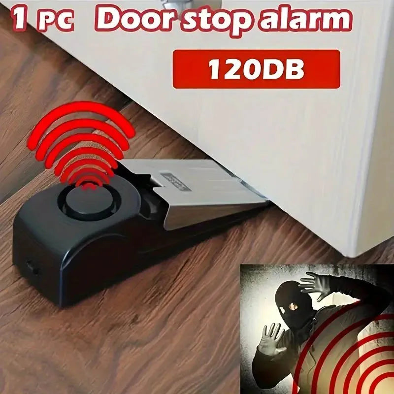 120dB Portable Door Stop Security Alarm - Secure Your Home or Apartment Anywhere