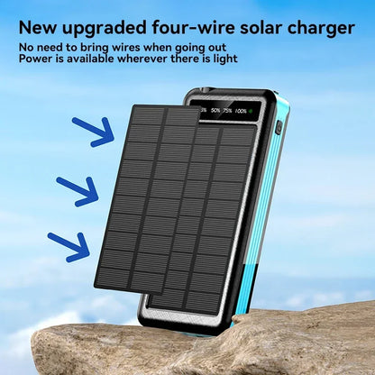 Xiaomi 50000Mah Solar Power Bank Wireless Fast Charging Battery Large Capacity Mobile Power Dual USB 4 Cables for Iphone Samsung