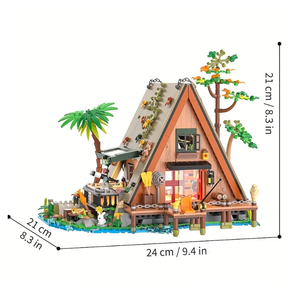 Create Your Dream Forest Retreat with 1486PCS / 1108PCS Forest House Building Blocks - LED Light Tree Cabin Set for Nature Enthusiasts of All Ages
