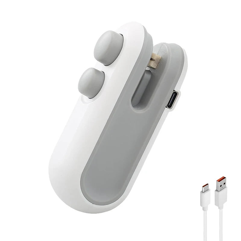 Rechargeable Handheld Bag Resealer: 2-in-1 Heat Seal & Cutter with Magnetic Back for Food Storage