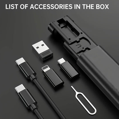 60W Dual Type-C 6-in-1 Travel Charging Case & Multifunctional Data Cable Box