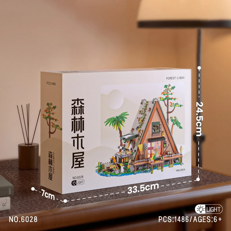 Create Your Dream Forest Retreat with 1486PCS / 1108PCS Forest House Building Blocks - LED Light Tree Cabin Set for Nature Enthusiasts of All Ages