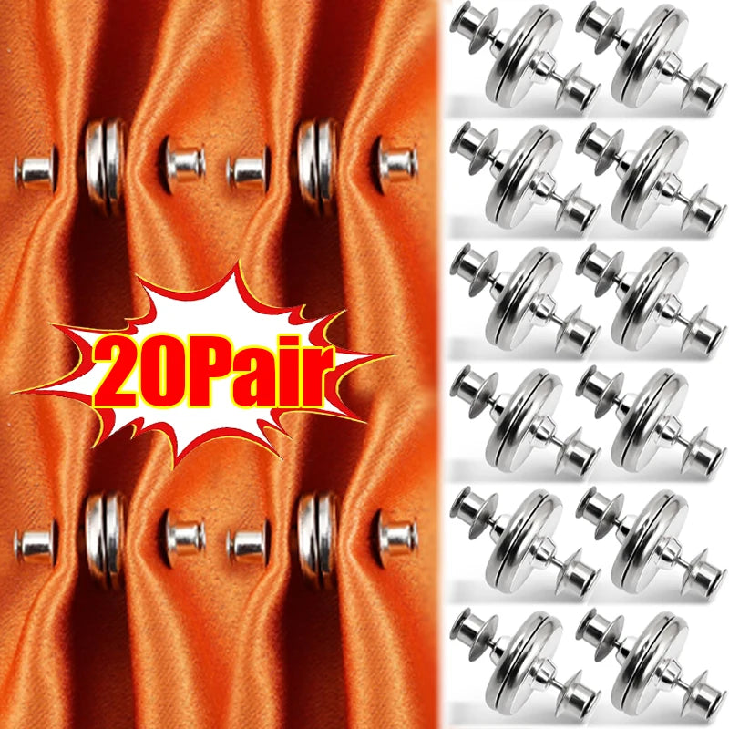 Double-Sided Magnetic Curtain Clips – Strong Hold Drapery Closure to Prevent Light Leaks & Enhance Bedroom Privacy