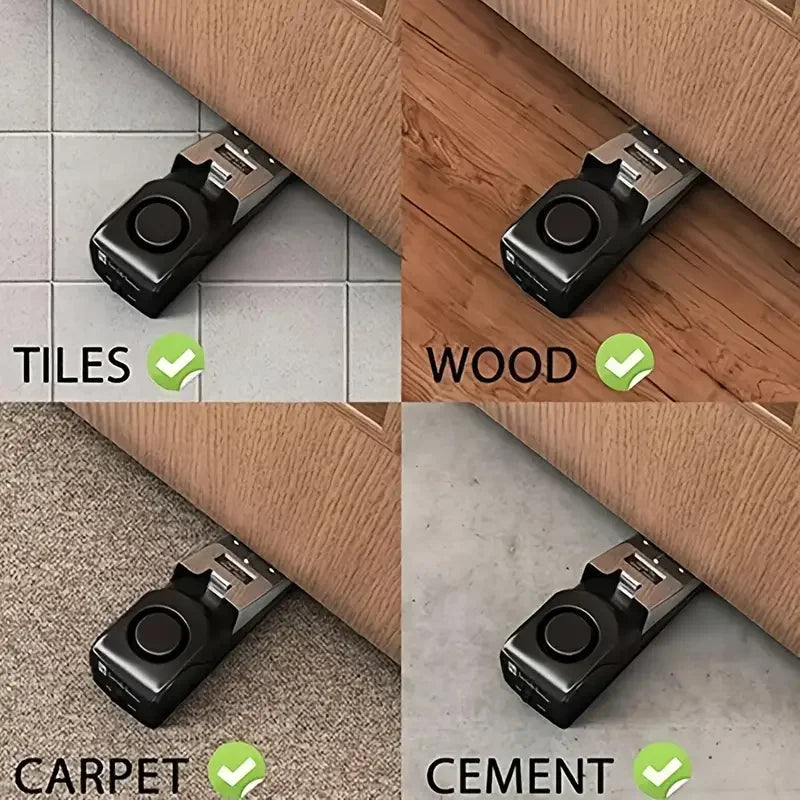 120dB Portable Door Stop Security Alarm - Secure Your Home or Apartment Anywhere