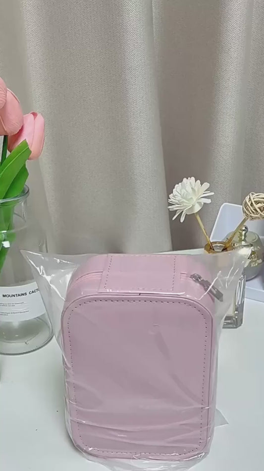 LED Makeup Mirror Travel Case & Cosmetic Storage Box | Large Capacity, Dimmable Lighting